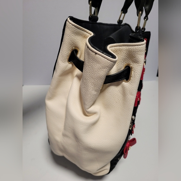 Betsey Johnson Black and Red Bow Embellished Bag - Picture 2 of 10
